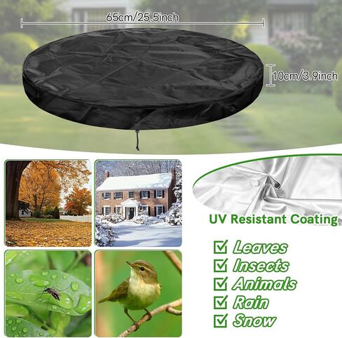 55 Gallon Drum Lid Cover - Water Storage Barrel Cover with Drawstring Waterproof Dust-proof for Rain Barrels, Trash Can Drum Covers for Preventing Fallen Leaves, Rain, Snow, Debris, Small Objects in Saudi Arabia