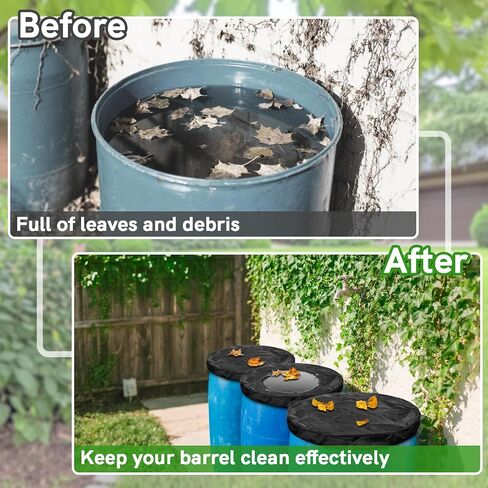 55 Gallon Drum Lid Cover - Water Storage Barrel Cover with Drawstring Waterproof Dust-proof for Rain Barrels, Trash Can Drum Covers for Preventing Fallen Leaves, Rain, Snow, Debris, Small Objects in Saudi Arabia
