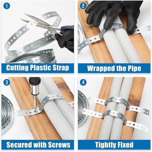 Galvanized 3/4-Inch X 100-Feet Metal Strapping with Holes 24-Gauge Metal Pipe Hanger Strap for Plumbing, HVAC and Duct Support in Kuwait