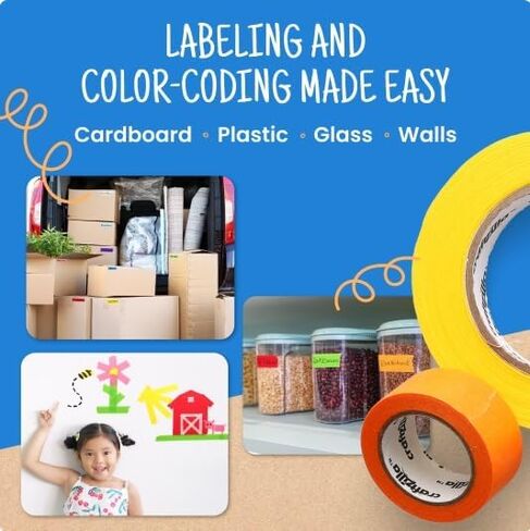 Craftzilla Arts and Crafts Kit for Kids – 11 Colored Masking Tape Rolls, 240 Sheets Construction Paper Assorterd Colors, Kid-Safe Scissors – All-in-One Kids Art Supplies Set - Arts and Craft Supplies in Kuwait