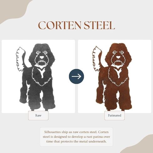Corten Steel Labradoodle Dog Silhouette Yard Stake (Small) in Saudi Arabia