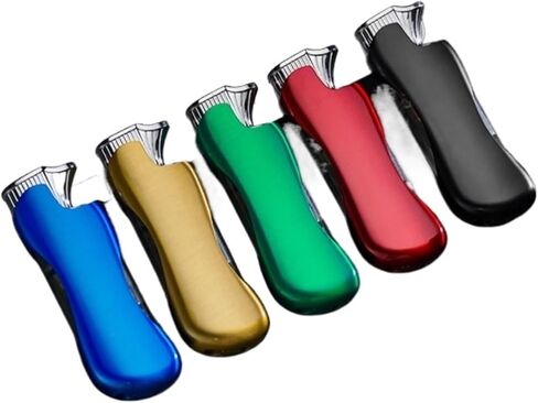 2024 Creative Cool Design, Double Flame Lighter with Transparent air Chamber, refillable Butane Lighter, Outdoor Camping Portable Lighter (Butane not Included)(Blue) in Saudi Arabia
