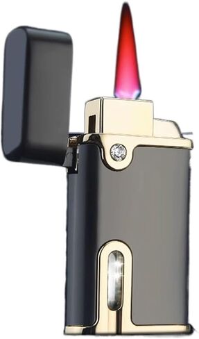 Windproof red Jet Flame Lighter with Visible air Chamber and Adjustable red Flame, refillable Butane Lighter for Outdoor, Indoor, Camping, Candles (Gas not Included)(Red) in Saudi Arabia