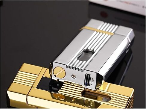 2024 Metal Lighter, Lighter with Visible Window, Kerosene Soft Flame Lighter, Smart Induction Lighter, Suitable for Candles, Camping, etc. (Fuel not Included)(Silver) in Saudi Arabia