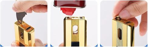2024 Metal Lighter, Lighter with Visible Window, Kerosene Soft Flame Lighter, Smart Induction Lighter, Suitable for Candles, Camping, etc. (Fuel not Included)(Silver) in Saudi Arabia