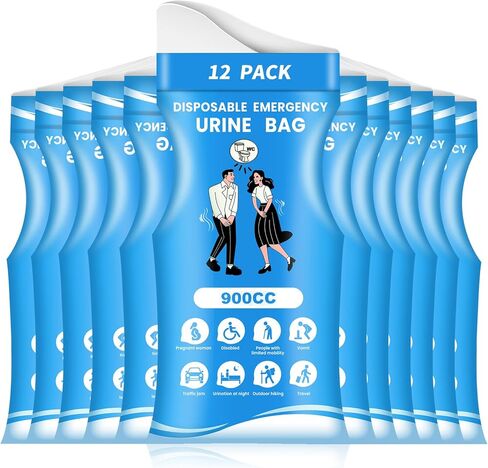 24 PCS Karuzka أكياس البول القابلة للتصرف ، الجيل الثالث 900 مل أكياس POE الطوارئ المحمولة للسفر للرجال/النساء ، حقيبة مبولة للجنسين للجنسين ، حقيبة مبولة مقاومة للجنحة وأكياس القيء لمشيه مرور المشي لمسافات طويلة in Kuwait