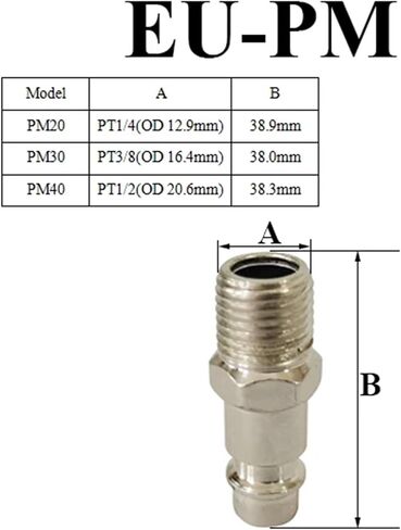 Air Hose Fittings Coupling Compressor Accessories Pneumatic Quick Connector Release Fitting 1Pcs(EU-PM,30) in Kuwait