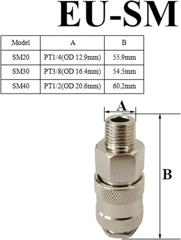 Air Hose Fittings Coupling Compressor Accessories Pneumatic Quick Connector Release Fitting 1Pcs(EU-PM,30) in Kuwait