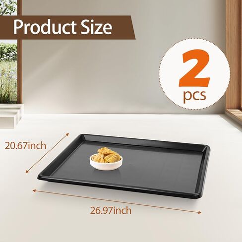 2pcs Waterproof Replacement Trays for Dog Crate，31.9 x 22.8 inch Multi-Purpose Plastic Boot Mat, Shoe Tray, Floor Protection, Dog and Cat Food Bowls in Kuwait