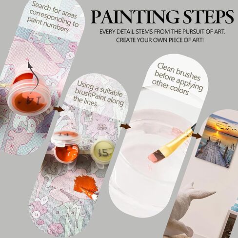 88iiAii Paint by Numbers Kit for Adults, Paint by Number Flowers with 3 Brushes and Acrylic Can Be Used As A Gift Or Wall Decoration, with Gift Box(16x20 Inch) in Saudi Arabia