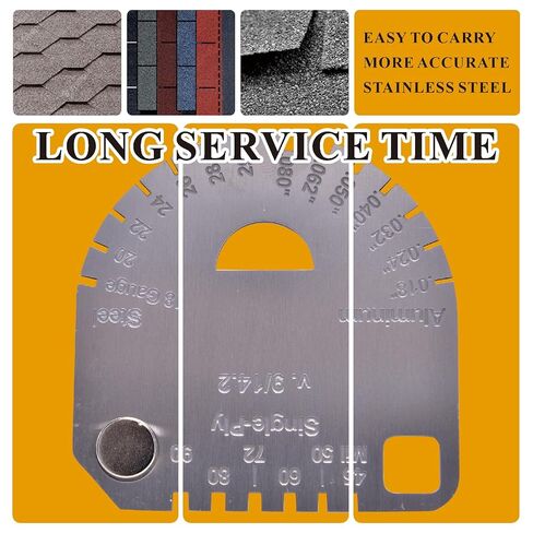 Upgraded Shingle Gauge for Roof Shingle, Panel & Membrane Thickness Gauge, Metal Gauge for Asphalt Shingle, Panel & Roofing Membrane in Kuwait