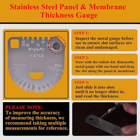 Upgraded Shingle Gauge for Roof Shingle, Panel & Membrane Thickness Gauge, Metal Gauge for Asphalt Shingle, Panel & Roofing Membrane in Kuwait