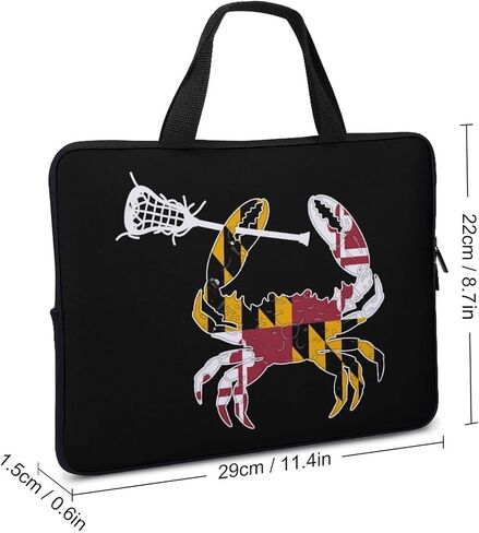 Maryland State Flag Crab Lacrosse Laptop Case Durable Laptop Sleeve Bag Carrying Case with Handle in Saudi Arabia