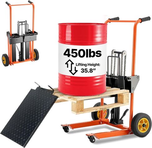 رفع المواد الهيدروليكية Vevor ، مكدس Winch القابل للطي 450 رطلاً 35.8 '' أقصى ارتفاع مع عجلات مطاطية سميكة 9 '، وعجلات أمامية دوارة ، ولوحة منصة الصلب القابلة للإزالة ، والشوك القابل للتعديل in Saudi Arabia