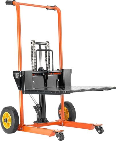 رفع المواد الهيدروليكية Vevor ، مكدس Winch القابل للطي 450 رطلاً 35.8 '' أقصى ارتفاع مع عجلات مطاطية سميكة 9 '، وعجلات أمامية دوارة ، ولوحة منصة الصلب القابلة للإزالة ، والشوك القابل للتعديل in Saudi Arabia