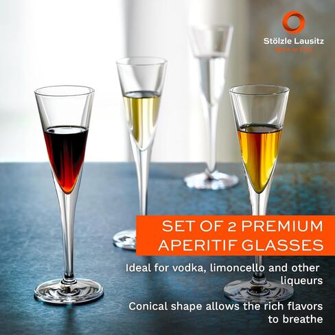 Stölzle Lausitz Professional 3 Oz Grappa Glass (مجموعة من 6) ، بلورة خالية من غسالة الصحون - تصميم أنيقة لتذوق Grappa ، براندي الفاكهة - اتجاهات الزجاج الحديثة ، الأواني الزجاجية للكوكتيلات in Saudi Arabia
