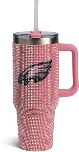 The Memory Company Officially Licensed NFL Game Day Tumbler - 40oz Stainless Steel Double-Wall Insulated Team Color Bling Cup with Team Logo, NFL Licensed Sports Travel Mug with Lid & Straw in Saudi Arabia