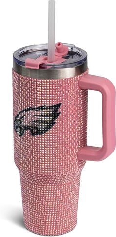 The Memory Company Officially Licensed NFL Game Day Tumbler - 40oz Stainless Steel Double-Wall Insulated Team Color Bling Cup with Team Logo, NFL Licensed Sports Travel Mug with Lid & Straw in Saudi Arabia