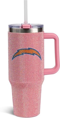 The Memory Company Officially Licensed NFL Game Day Tumbler - 40oz Stainless Steel Double-Wall Insulated Team Color Bling Cup with Team Logo, NFL Licensed Sports Travel Mug with Lid & Straw in Saudi Arabia