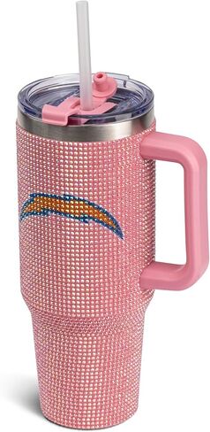 The Memory Company Officially Licensed NFL Game Day Tumbler - 40oz Stainless Steel Double-Wall Insulated Team Color Bling Cup with Team Logo, NFL Licensed Sports Travel Mug with Lid & Straw in Saudi Arabia