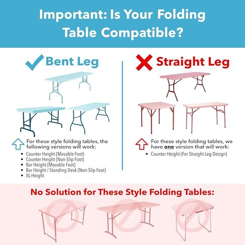 ارفع صخور طاولة طي Table® - ارتفاع العداد (القدم المنقولة) - المصنوع في الولايات المتحدة الأمريكية ، والخدمات الشاقة ، والوتين ، والمحمول ، وسهلة الاستخدام ترفع طاولات طي الساق المنحنية (مجموعة من 4) in Saudi Arabia