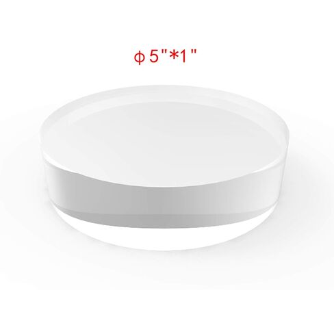 FixtureDisplays® 5" Dia.x 1" Thick Acrylic Riser, Paper Weight Clear Acrylic Circle Riser Solid Block 18830-5CIRCLE-NPF in Saudi Arabia