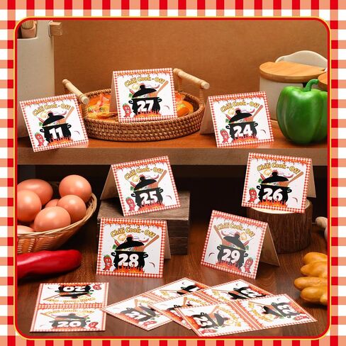 30 PCS Chili Cook Off مسابقة أرقام طاولة المسابقة من 1 إلى 30 in Saudi Arabia