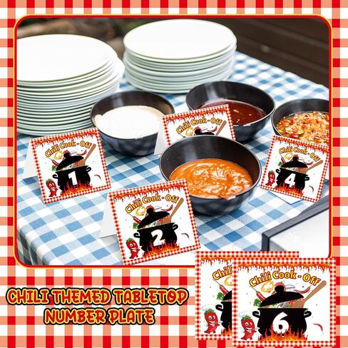 30 PCS Chili Cook Off مسابقة أرقام طاولة المسابقة من 1 إلى 30 in Saudi Arabia