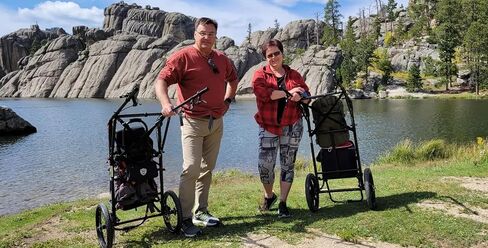 HD (disc Brakes) Hiking Cart, Hands-Free Hiking Trailer Travel Cart, Black in Saudi Arabia