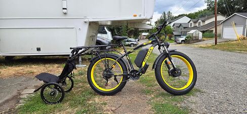 HD (disc Brakes) Hiking Cart, Hands-Free Hiking Trailer Travel Cart, Black in Saudi Arabia