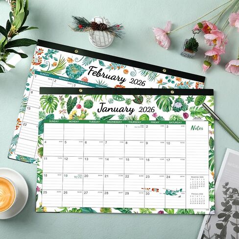 Desk Calendar 2026-2026 Desk/Wall Calendar, January - December 2026 Calendar, 12'' x 17'', with Large Ruled Blocks in Saudi Arabia