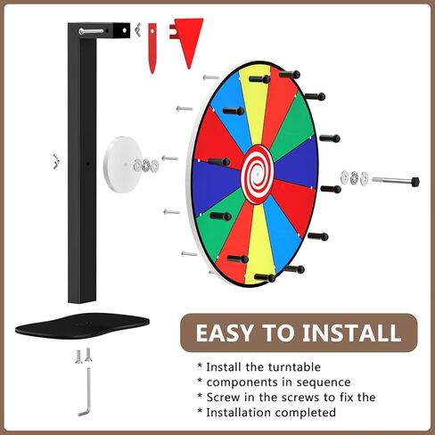 12-Inch Color Prize Prize Wheel, 12 Slot Editable Spinning Wheel with Dry Erase Board & Marker for Parties, Carnivals, Tradeshow Booths, Classroom Games​ in Saudi Arabia