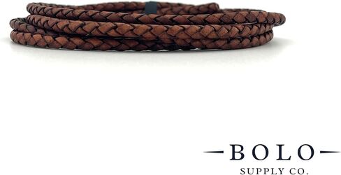Premium Braided Leather Cord for Jewelry Making, Bracelets, Necklaces & Bolo Ties – Genuine Leather, Flexible, Durable & Soft – Ideal for DIY Craft Projects (Dark Antique Brown, 5mm, 6 ft Bundle) in Saudi Arabia