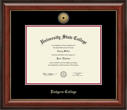 Rutgers University Rutgers College 11" w x 8.5" h Diploma Frame - Fits bachelor's, pre-Oct 2013 master's and phd - Gold Engraved Medallion Diploma Frame in Saudi Arabia