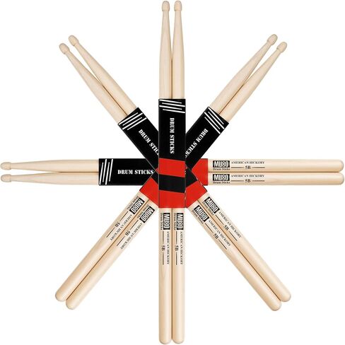 عصي الطبل ، American Hickory Drumstick ، ​​Drumsticks for Drums ، Baquetas Para Bateria ، إكسسوارات الطبول للطبول ، 5B Drumsticks (5B-2Pack) in Kuwait