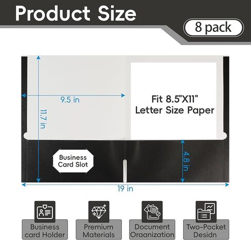 50 Packs Navy Blue Two Pocket Folders,File Folder Letter Size,8.5x11Inches File Folders for Office,School and Home,Organizer File Folder in Saudi Arabia