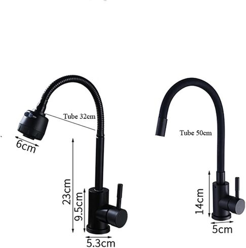 Matte Black Kitchen Faucet Stainless Steel Pull Down Basin Sink Spray Tap Mixer Cold and hot Tap Single Handle Flexible Faucet(2) in Kuwait