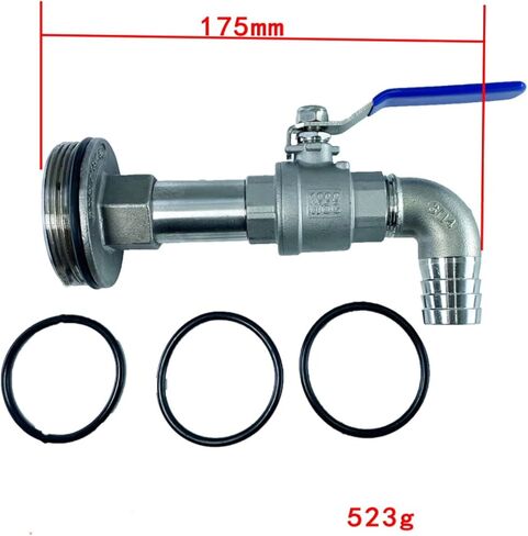 Stainless Steel Drum Faucet with Quick Connect Fitting, Convex Base 20mm in Kuwait