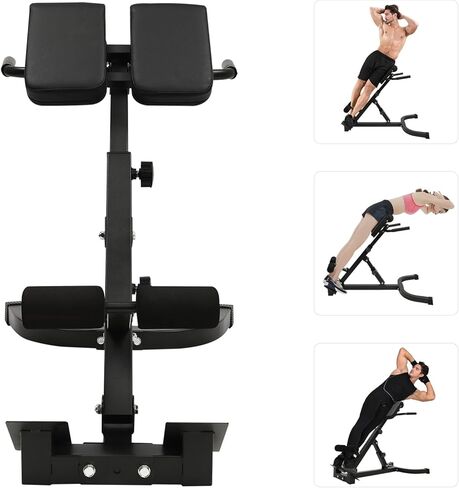 Roman Chair Back Extension Machine, Foldable 5 Position Sit up, Hyperextension Back Strength Exercise Bench 330 lbs, Muscles Exercise Equipment for Home Workout Gym Fitness Equipment in Kuwait