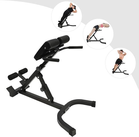 Roman Chair Back Extension Machine, Foldable 5 Position Sit up, Hyperextension Back Strength Exercise Bench 330 lbs, Muscles Exercise Equipment for Home Workout Gym Fitness Equipment in Kuwait