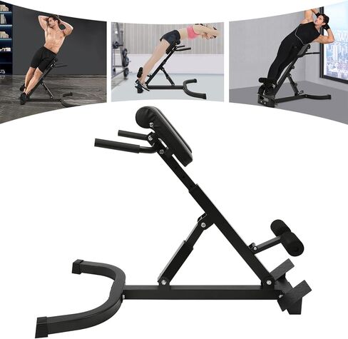 Roman Chair Back Extension Machine, Foldable 5 Position Sit up, Hyperextension Back Strength Exercise Bench 330 lbs, Muscles Exercise Equipment for Home Workout Gym Fitness Equipment in Kuwait