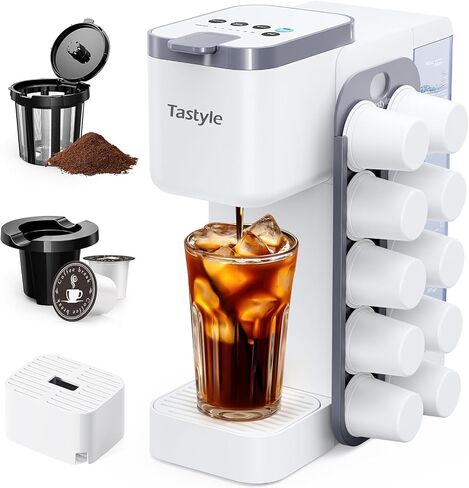 صانع القهوة الساخن والمثلج مع منظم K-Pod Magnetic (قرون غير مدرجة) ، ومتاجر 10 قرون ، و 4-5 أكياس لصنع القهوة ومرر خدمة واحدة للخدمة K للكوب والأراضي ، ودبابات المياه القابلة للإزالة 40 أوقية ، والأسود in Kuwait