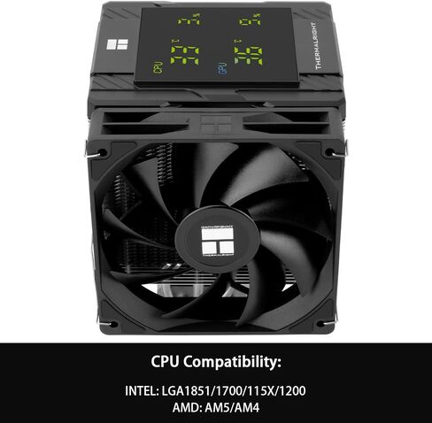 Thermalright Peerless Assassin 120 Digital ARGB Black CPU Cooler Air with 6X6mm Heatpipes, Magnetic Display Board Top Cover,Heatsink CPU Cooler, for AM4/AM5 and Intel lga1700/1851/1150/1151/1200 in Kuwait