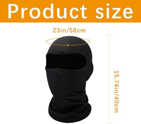 Black Ski Mask for Men Balaclava,Summer Cooling Neck Gaiter UV Protector Motorcycle Ski Scarf for Men/Women Sports mask in Saudi Arabia