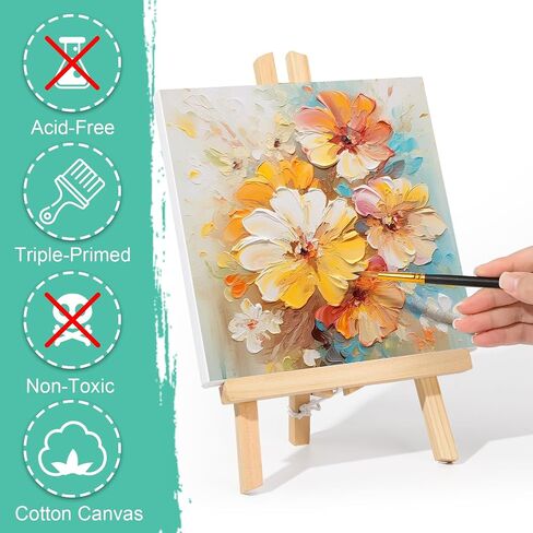 ESRICH 12x16 Stretched Canvas for Painting, 8 Pack Blank Canvases for Painting -5/8 in Profile Primed Cotton Painting Canvas for Oil & Acrylic Paint in Kuwait