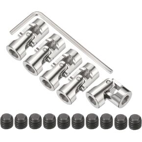 meccanixity 4pcs 3mm إلى 4 مم معرف التوجيه اقتران عمود مفصل عالمي ، L23xD9 المعادن 45 درجة مفاصل قابلة للتدوير مقرنة مع مجموعة مفصلية براغي in Saudi Arabia