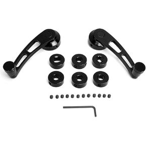 النافذة كرنك ، 2pcs crank window مقبض استبدال سبيكة النافذة النافذة الناهض لاردة الساق ملائمة للسيارة الكلاسيكية ، والتصميم المريح لعملية سهلة مع أداة التثبيت (أسود) in Kuwait