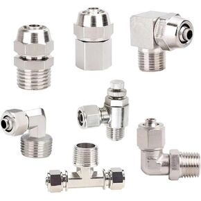1pcs pneumatic Copper Pipe Air Connector Male to Female 1/8 "1/4" 3/8 "1/2" Thread Bratting Quick Fitting OD 4 6 8 10 12mm (OD8MMM-3I8 ، PL) in Kuwait
