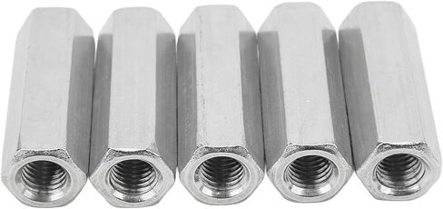 5Pcs Metric Hex Coupling Nuts X 1.75 Pitch 60mm Length 304 Stainless Steel Rod Coupling Nuts in Saudi Arabia