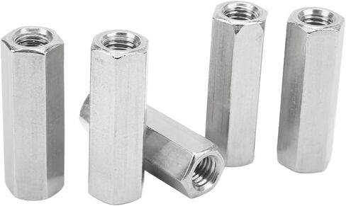 5Pcs Metric Hex Coupling Nuts X 1.75 Pitch 60mm Length 304 Stainless Steel Rod Coupling Nuts in Saudi Arabia